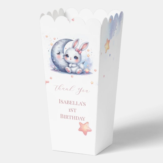 cute bunny and silver moon  favor boxes (Front)