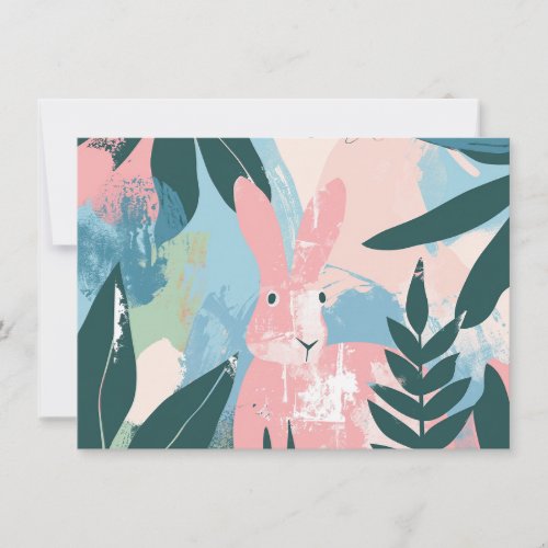 Cute Bunny Artistic Happy Easter Greeting Card