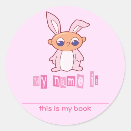 Cute Bunny Babby Kids Bookplates