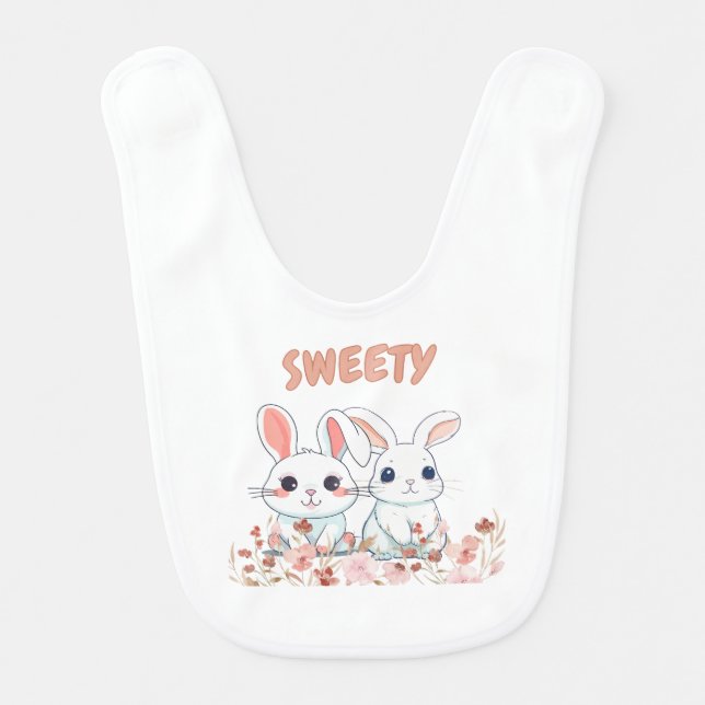 Cute Bunny Baby Bib (Front)