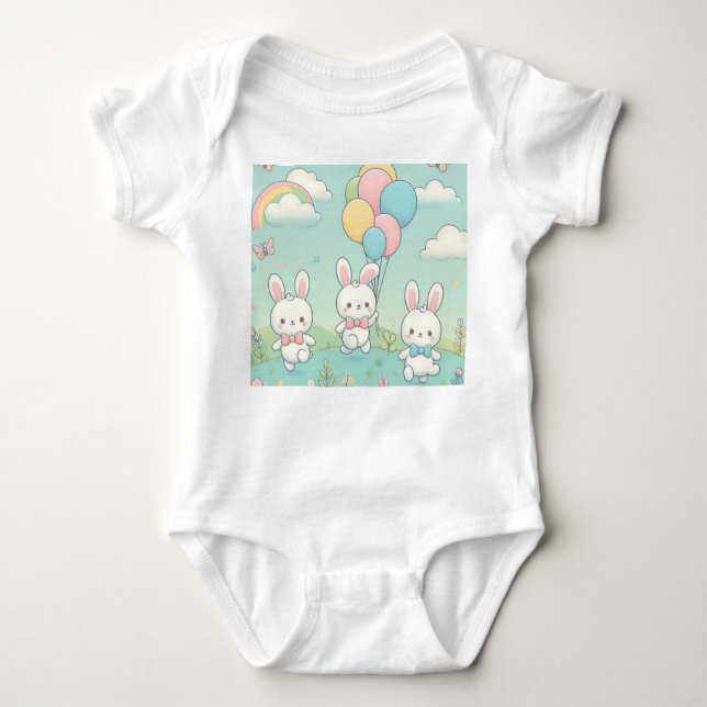 Cute bunny baby bodysuit (Front)