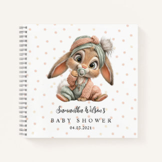 Cute Bunny Baby Shower Guest Book