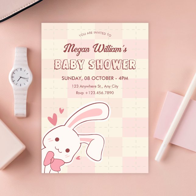 Cute bunny baby shower  invitation (Creator Uploaded)