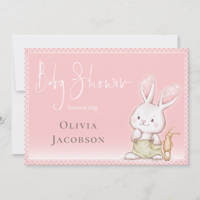 Cute Bunny Baby Shower Invitation (Front)