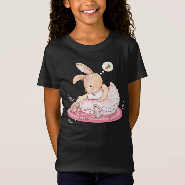Cute Bunny Ballerina Feel Hungry T-Shirt (Front)