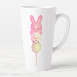 Cute Bunny,Bear And Frog Dango Glossy Poster Latte Mug