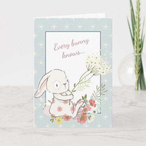 Cute Bunny Best Mama Mothers Day Card