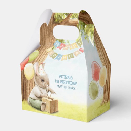 Cute Bunny Birthday Favor Box