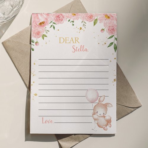 Cute Bunny Birthday Note Time Capsule Card