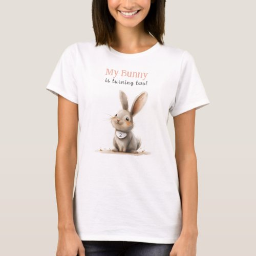 Cute Bunny Birthday Parents T_Shirt