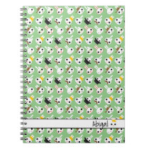 Cute Bunny Bits Emotes Pattern Celery Green Notebook