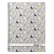 Cute Bunny Bits Emotes Pattern Light Gray Notebook