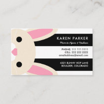 Cute Bunny Black Stripes Mommy Card