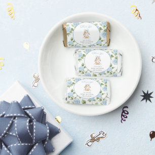 Cute Bunny, Blue Bow, Blue Flowers, Baby Shower Hershey's Miniatures