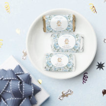 Cute Bunny, Blue Bow, Blue Flowers, Baby Shower