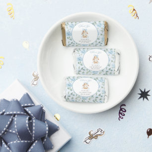 Cute Bunny, Blue Bow, Blue Flowers, First Birthday Hershey's Miniatures