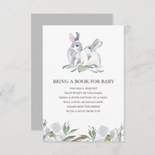 Cute Bunny Book For Baby Insert Card
