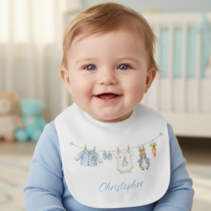 Cute Bunny Boy Clothesline Baby Bib