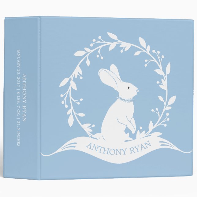 Cute  Bunny Boys Baby Photo Album Binder (Front/Spine)
