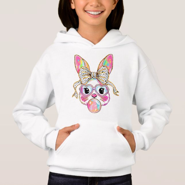 Cute Bunny Bubblegum Hoodie (Front)