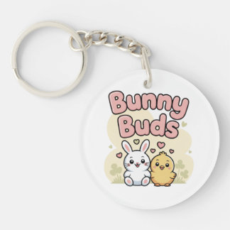 Cute Bunny Buds Easter Keychain