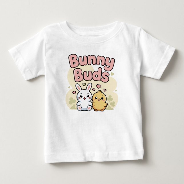 Cute Bunny Buds Easter Kids Baby T-Shirt (Front)