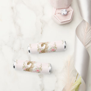Cute Bunny, Butterfly, Pink Flowers, Baby Shower Breath Savers® Mints