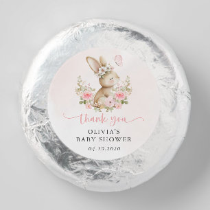 Cute Bunny, Butterfly, Pink Flowers, Baby Shower Dipped Oreo Cookie Favors