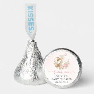 Cute Bunny, Butterfly, Pink Flowers, Baby Shower Hershey®'s Kisses®
