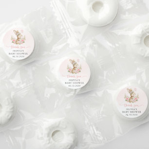 Cute Bunny, Butterfly, Pink Flowers, Baby Shower Life Saver® Mints