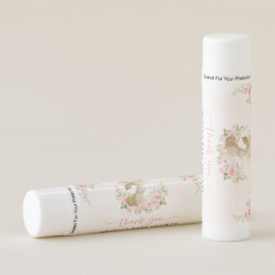 Cute Bunny, Butterfly, Pink Flowers, Baby Shower Lip Balm
