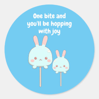 Cute Bunny Cake Pop - Hopping with joy Classic Round Sticker