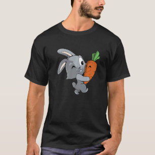 Cute Bunny Carries Big Carrot Rabbit T-Shirt