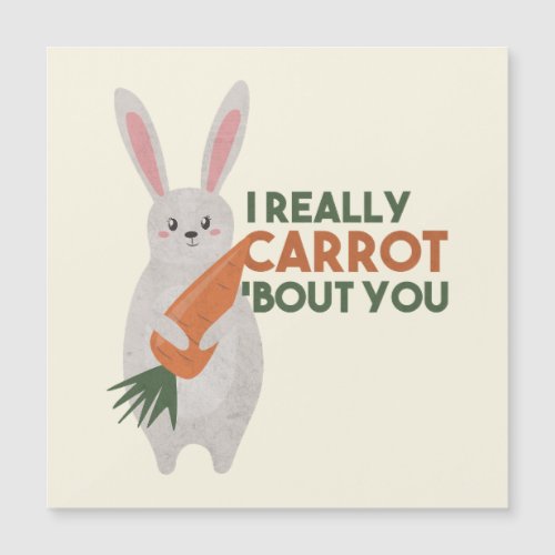 Cute Bunny Carrot Pun _ I Really Carrot Bout You