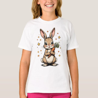 Cute Bunny & Carrot T-Shirt Design
