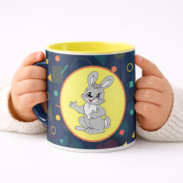 Cute Bunny Cartoon Kids Illustration Art Mug (Creator Uploaded)