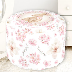 CUTE BUNNY & CHERRY BLOSSOM NURSERY POUF