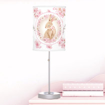 CUTE BUNNY & CHERRY BLOSSOM NURSERY TABLE LAMP