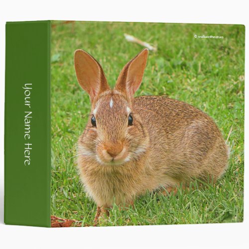 Cute Bunny Chewing Greens on the Golf Fairway 3 Ring Binder