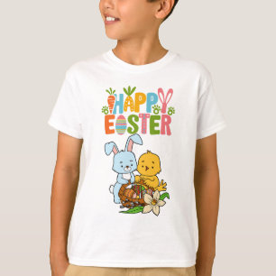Cute Bunny & Chick "Happy Easter" Kids T-Shirt