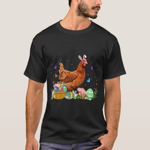 Cute Bunny Chicken Easter Hunting Eggs Farmers Eas T_Shirt