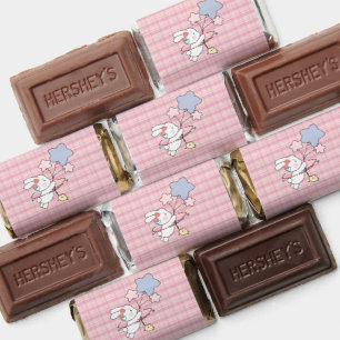 Cute Bunny Chocolate Bar Wrapper – Pink Plaid Cand Hershey's Miniatures