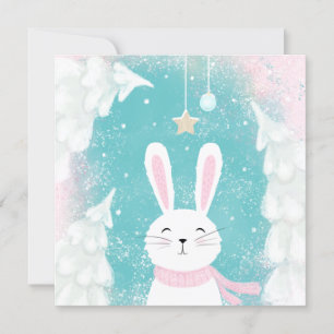 Cute Bunny Christmas Pink and Mint