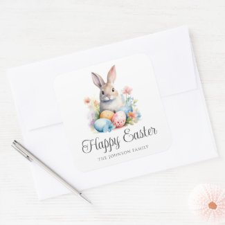 Cute Bunny Colorful Happy Easter