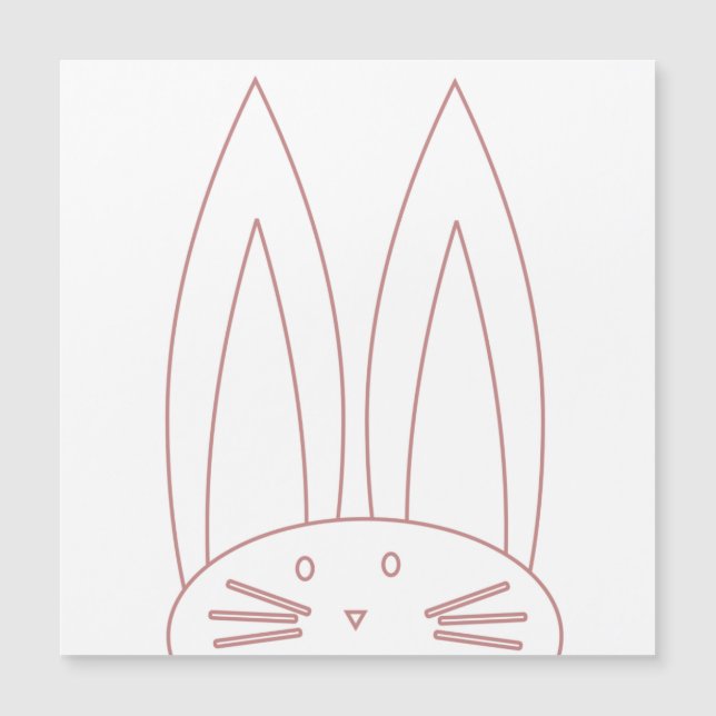 Cute Bunny Coloring Pink Outline Holiday  (Front)