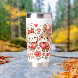 Cute Bunny Couple Love Tumbler