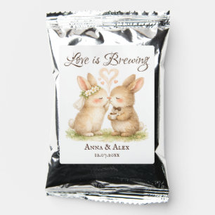 Cute Bunny Couple Wedding Coffee Drink Mix