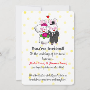 Cute Bunny Couple Wedding invite