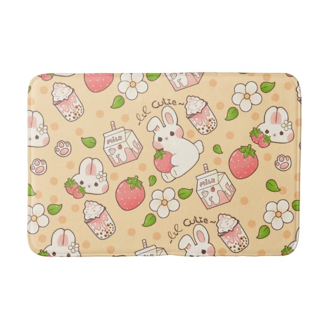 cute bunny design bath mat (Front)