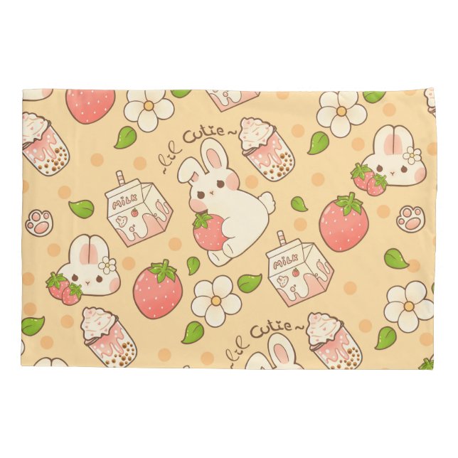 cute bunny design pillow case (Back)